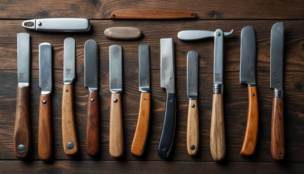 découvrez une sélection de designs de rasoirs droits, explorez différents styles et trouvez l'inspiration idéale pour choisir le rasoir qui vous correspond parfaitement.